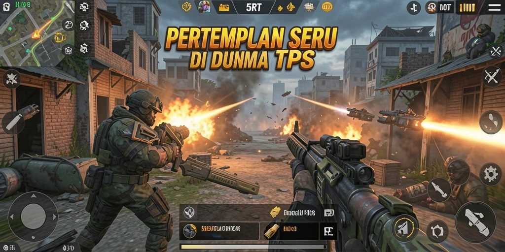 Screenshot 5RT menampilkan aksi mendebarkan dalam pertempuran TPS.