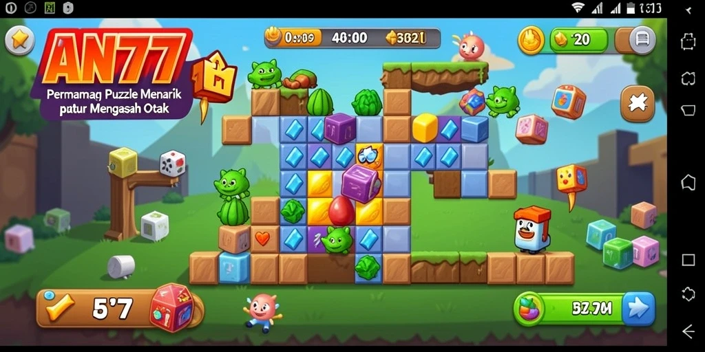 Tampilan gameplay menantang dari AN777 saat menyelesaikan puzzle.