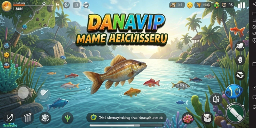 Screenshot utama menunjukkan gameplay memancing yang menarik dan menyenangkan.