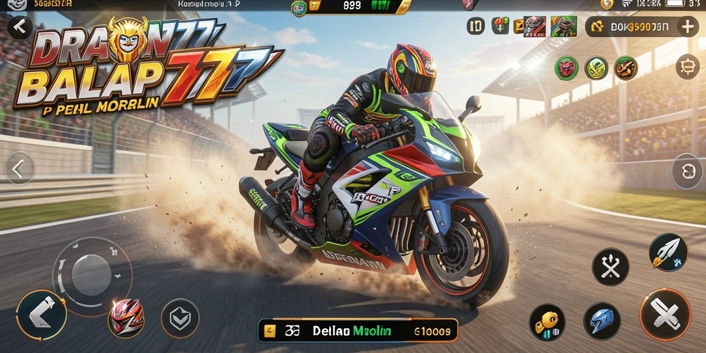 Gameplay seru DRAGON777 di balapan motor yang penuh kecepatan.