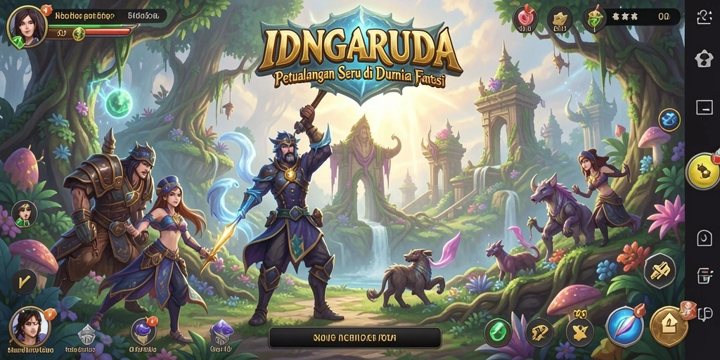 Gameplay <strong>IDNGARUDA</strong> menunjukkan petualangan mendebarkan di dunia fantasi.