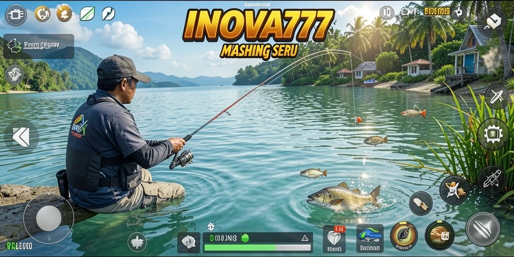 Tampilan gameplay INOVA77 yang menampilkan suasana memancing yang seru.