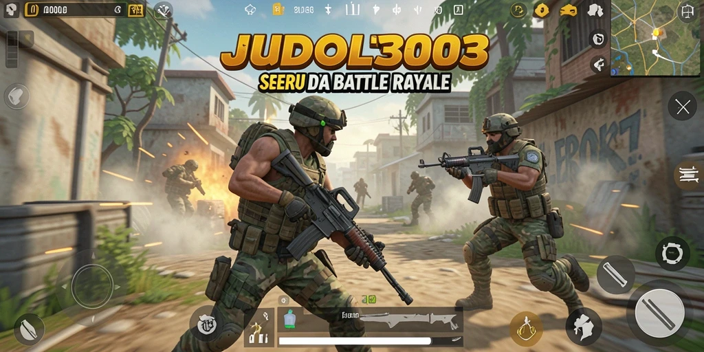 Screenshot JUDOL303 menampilkan intensitas gameplay Battle Royale yang mendebarkan.