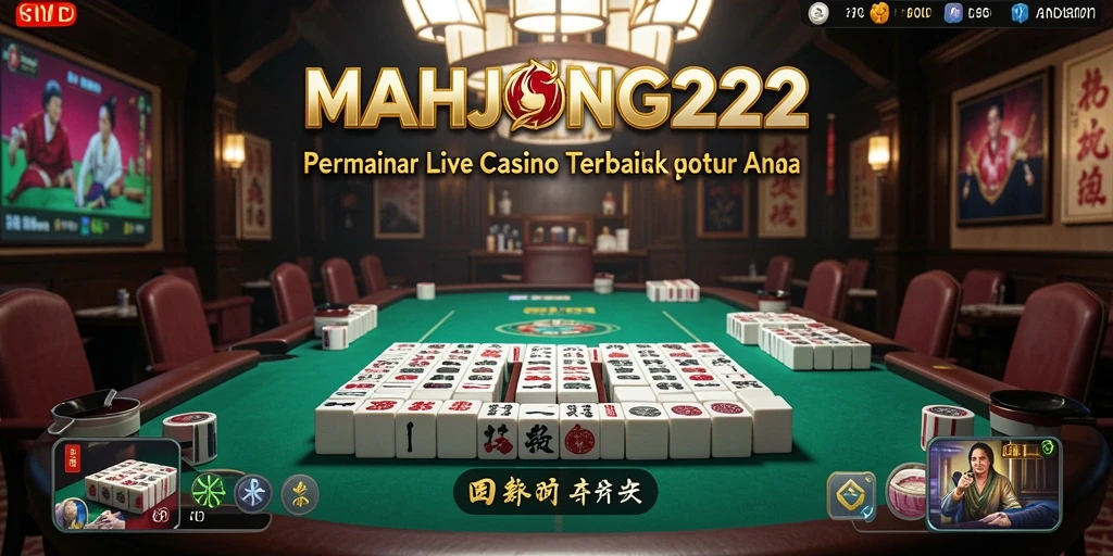 Tampilan gameplay seru di MAHJONG222 dengan dealer langsung dan suasana yang mendebarkan.