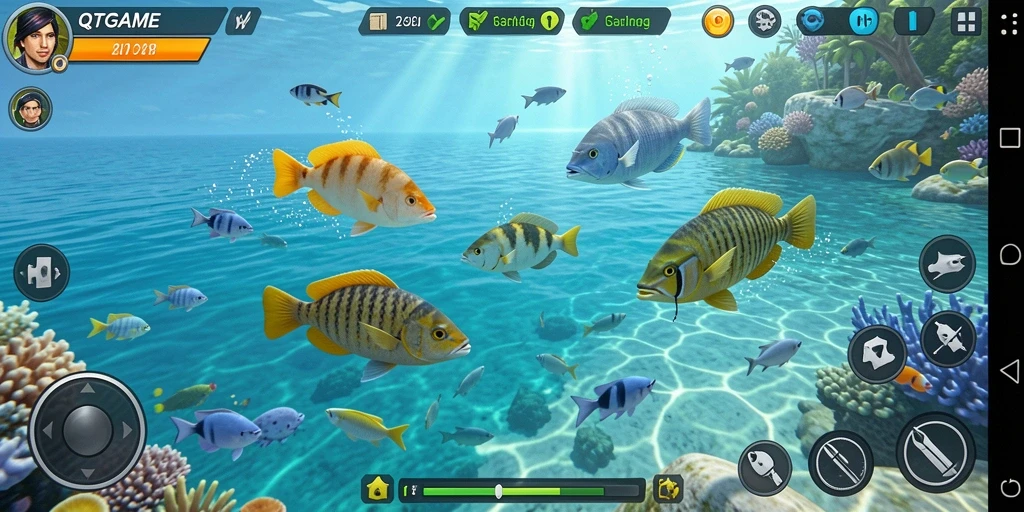 Tampilan gameplay Tembak Ikan yang seru dan penuh color.