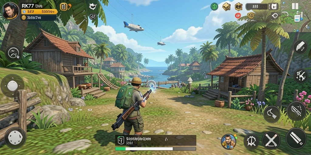 Tangkapan layar gameplay RK77 yang menunjukkan aktivitas dalam dunia simulasi.