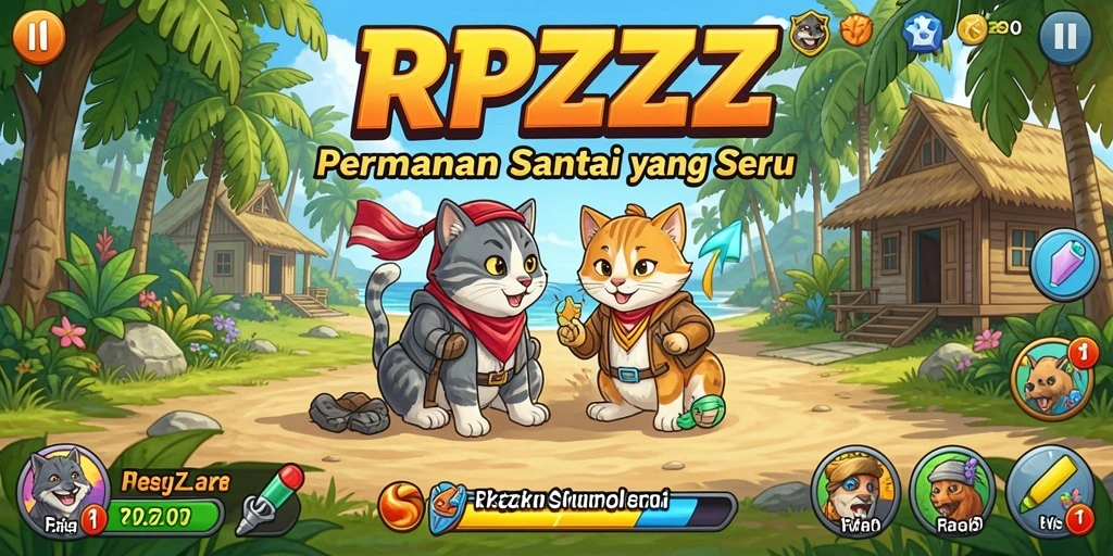 Screenshot dari gameplay RPZZZ yang penuh warna dan seru.