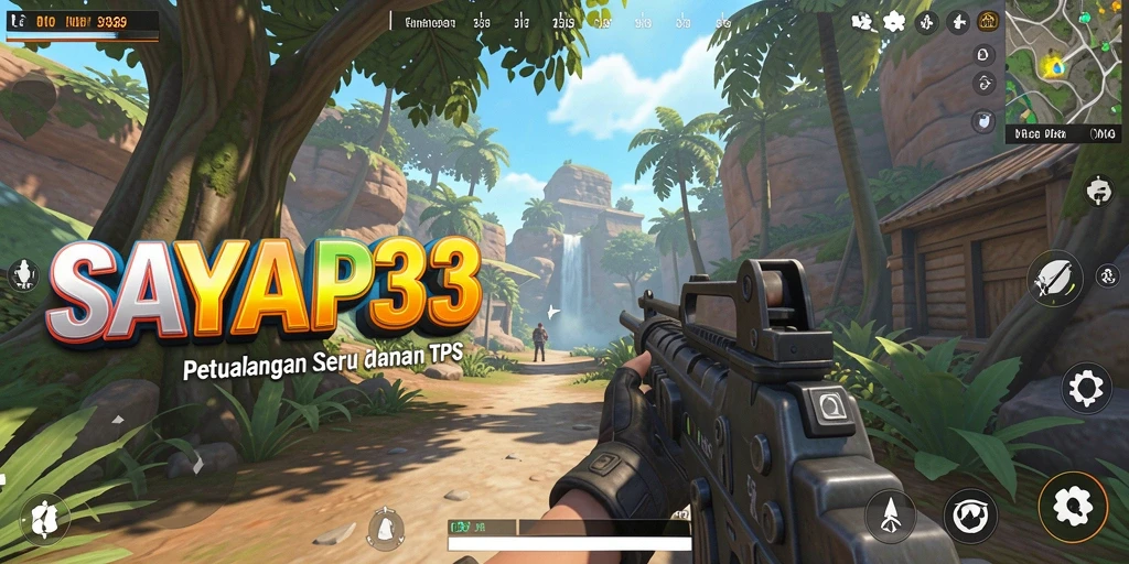 Tampilan gameplay seru di SAYAP33 dengan aksi tembak-menembak.