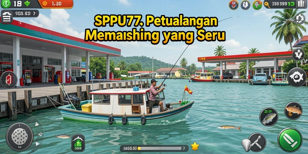 Tangkapan ikan besar dalam SPBU77 menunjukkan pengalaman gameplay memancing yang mendebarkan.
