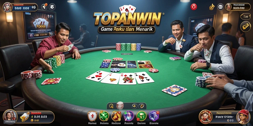 Gameplay seru dari TOPANWIN yang menunjukkan aksi poker menegangkan.
