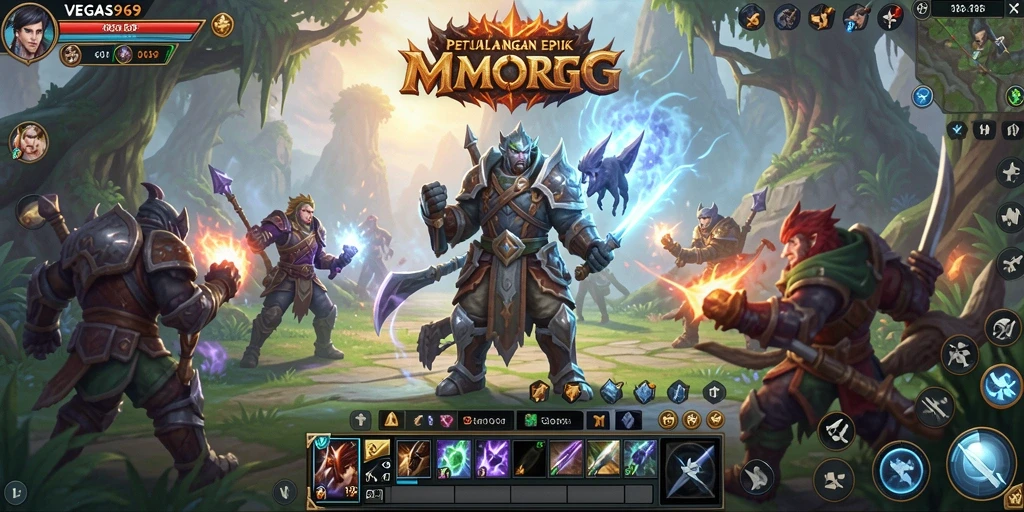 Tampilan gameplay epik dalam dunia MMORPG VEGAS969.