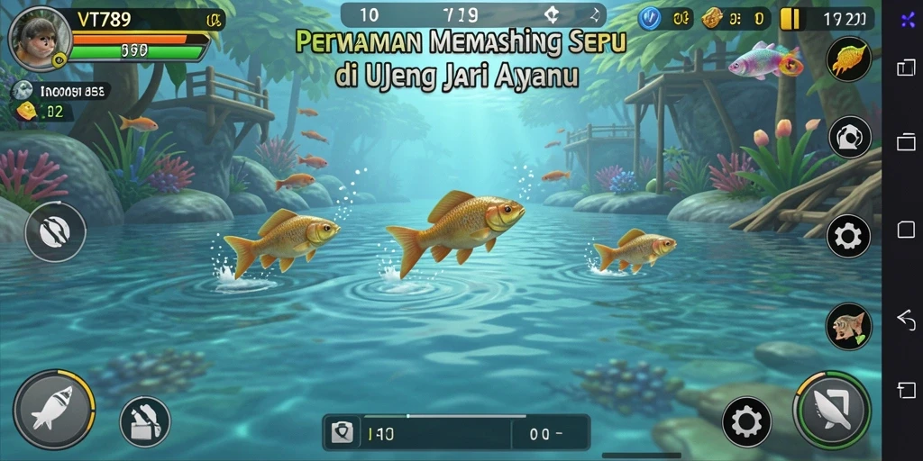 Gameplay memancing yang seru dan realistis dalam VT789.