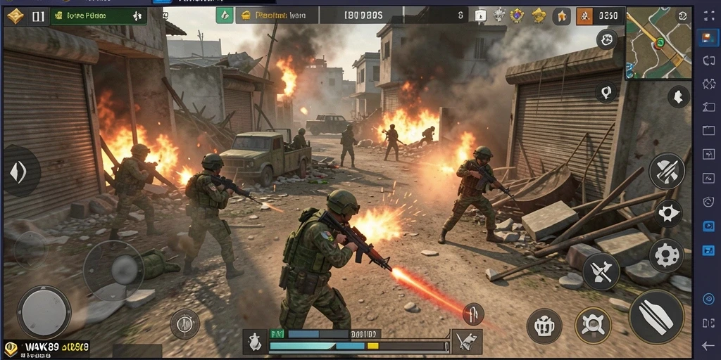 Tangkapan layar utama menunjukkan aksi seru dalam game TPS.
