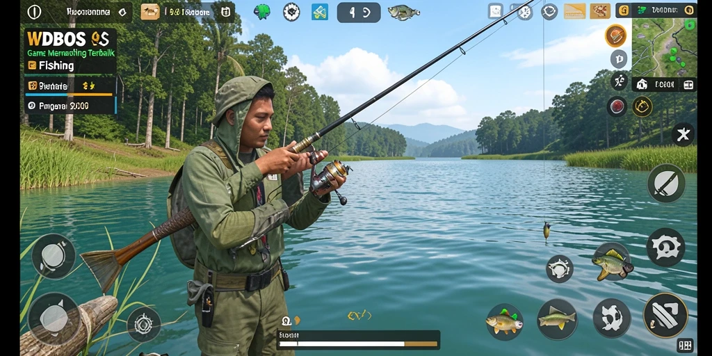 Gameplay WDBOS yang mendebarkan dengan pelbagai aktivitas memancing.